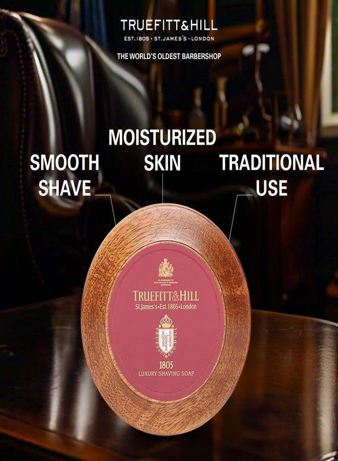 Truefitt & Hill 1805 Luxury Shaving Soap Bar Wooden Bowl 99Gm|Essential Grooming Collection For Men|Suitable For All Skin Types - Image 3